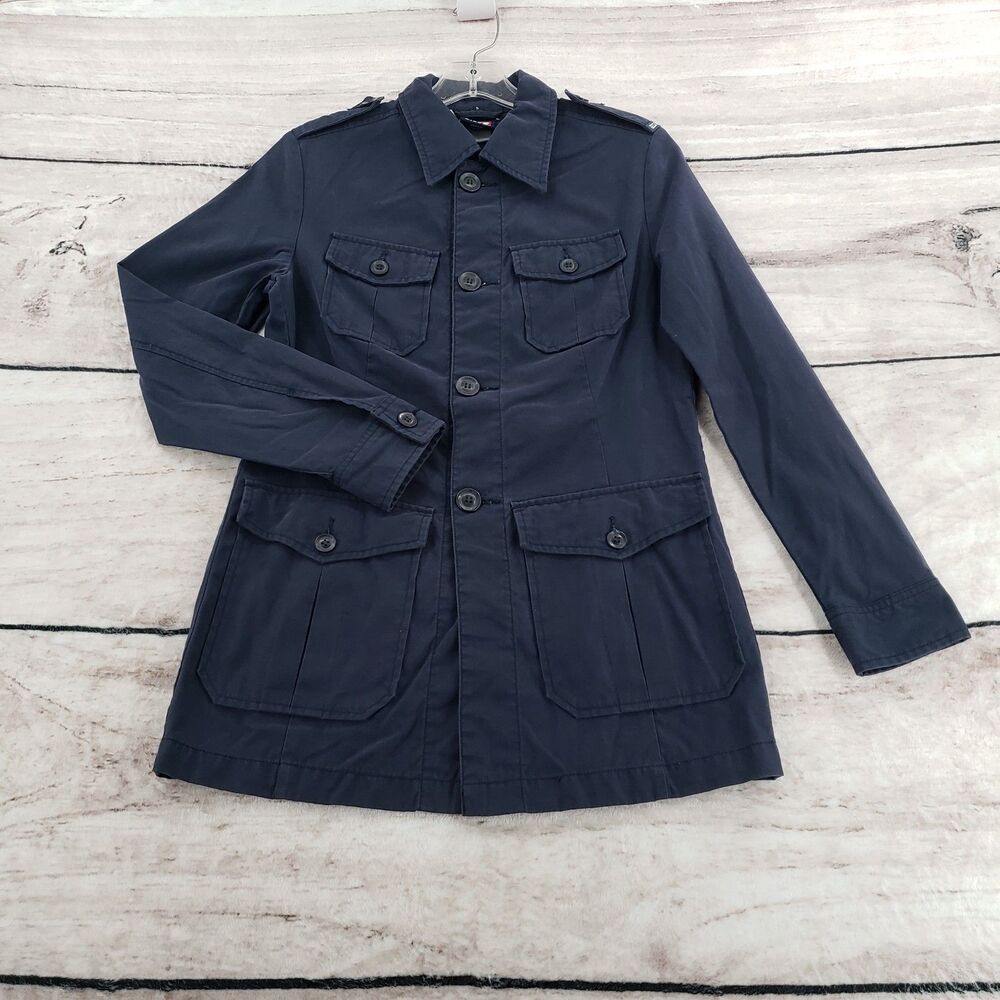 Diesel Jacket S Mens Blue Four Pocket Military Utility Field Coat Gorp Biker Y2k